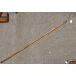 EARLY 20TH CENTURY HARDY BROS WADING STICK / GAFF, BRASS MARKED WITH MAKERS NAME,