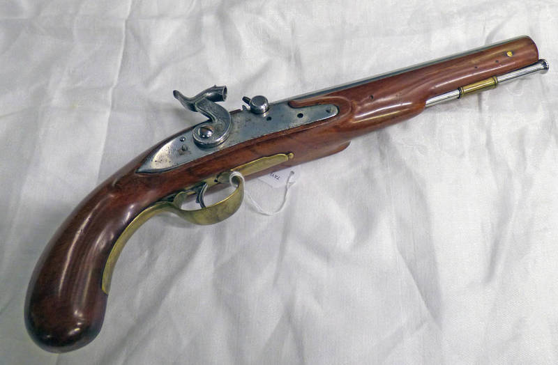 19TH CENTURY 16 BORE PERCUSSION SERVICE PISTOL, 23.