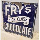 ENAMEL SIGN 'FRY'S HIGH CLASS CHOCOLATE' 51 X 51 CM