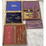 3 CASED ENGINEERS SETS / INSTRUMENTS