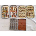 HARDY BROS FLY BOX WITH CONTENTS OF SALMON FLIES ETC AND TWO OTHER FLY BOXES,