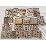 SELECTION OF RICHARD WHEATLEY FLY BOXES WITH CONTENTS OF VARIOUS FLIES