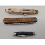 3 VINTAGE POCKET KNIVES