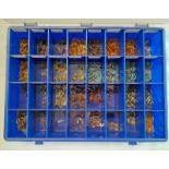 MULTI SECTIONAL BOX WITH CONTENTS OF VARIOUS FISHING FLIES