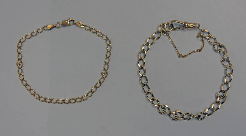 UNMARKED YELLOW METAL BRACELET & 9CT GOLD BRACELET - 9.