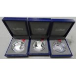 3 FRENCH SILVER PROOF COMMEMORATIVE COINS TO INCLUDE 1993 D-DAY 1 FRANC,