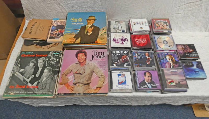 SELECTION OF VARIOUS VINYL RECORDS & CD'S INCLUDING ARTISTS SUCH AS TOM JONES, FRANK SINATRA,