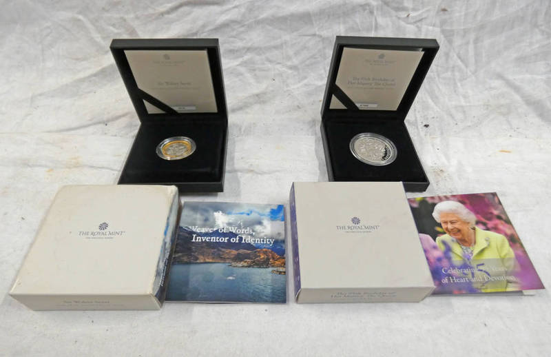 2021 UK SIR WALTER SCOTT £2 SILVER PROOF COIN AND 2021 UK 95TH BIRTHDAY OF HER MAJESTY THE QUEEN £5