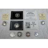 SELECTION OF SILVER PROOF COINAGE TO INCLUDE 1995 USA 1OZ FINE SILVER-ONE DOLLAR,