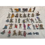 SELECTION OF VARIOUS VINTAGE METAL FIGURES & SCENIC ACCESSORIES