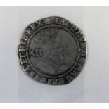 1604-1619 JAMES I SILVER HAMMERED SHILLING, SECOND COINAGE, FOURTH BUST,