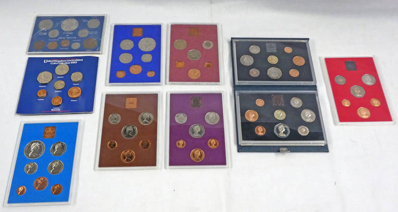 1972 - 1987 UK PROOF SETS (LACKS 1976 & 1982) ALL IN CASES OF ISSUE, WITH C.O.A.