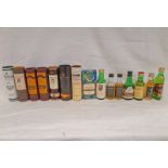 SELECTION OF VARIOUS SINGLE MALT WHISKY MINIATURES TO INCLUDE SCAPA 8 YEAR OLD 100 DEG PROOF,