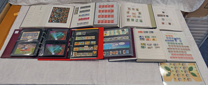 COLLECTION OF GB IN THREE BOXED STANLEY GIBBONS HINGELESS ALBUMS & NINE FURTHER STOCKBOOKS/ALBUMS,