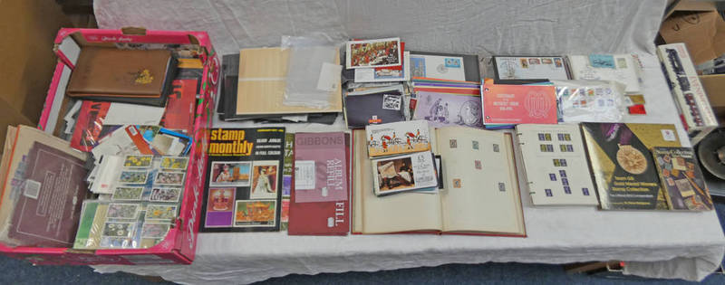 SELECTION OF VARIOUS PHILATELIC RELATED ITEMS TO INCLUDE ALBUMS OF CHANNEL ISLAND STAMP PACKS,