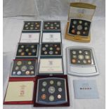 8 X UK PROOF SETS TO INCLUDE: 2002 'GOLDEN JUBILEE' EXECUTIVE EDITION 9-COIN SET;