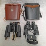 CASED CARL ZEISS 10 X 50 BINOCULARS & CASED SWIFT DERBY 7.