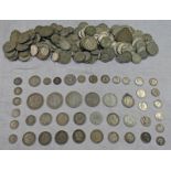 SELECTION OF VARIOUS BRITISH SILVER COINAGE TO INCLUDE PRE-1920 SILVER HALFCROWNS, FLORINS,