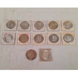 12 X MEXICAN SILVER COINS TO INCLUDE 7 X 1947/48 5 PESOS, 1952, 1953,