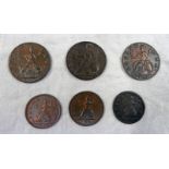 1733, 1743 & 1753 GEORGE II HALFPENNIES TOGETHER WITH 1731,