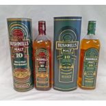 2 BOTTLES BUSHMILLS 10 YEAR OLD SINGLE MALT IRISH WHISKEY - 700 ML,