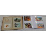 RAPHAEL TUCK POSTCARD ALBUM WITH APPROX 200 MIXED CARDS INCLUDING ABERGELE,