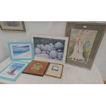 SELECTION OF FRAMED PRINTS, ETC TO INCLUDE; JAMES MARTIN, CORFU OLIVE TREE, PRINT, SIGNED,