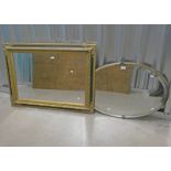 METAL FRAMED BEVELLED EDGE OVAL MIRROR, APPROX.