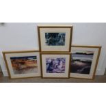 JAMES S DAVIS, 4 GILT FRAMED PICTURES TO INCLUDE 'SOFT LIGHT - SEIL ISLAND',