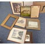 SELECTION OF PRINTS, ETC TO INCLUDE, FRAMED HISTORY OF THE SURNAME CRICHTON,