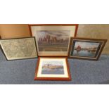 STAN CHRISTIE, ARBROATH RELATED PRINTS INCLUDING ABBEY, HARBOUR SCENES, ETC,