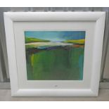 IRVINE AUHNAHAIRD BEACH 12/50 SIGNED FRAMED PRINT 46 X 53 CM