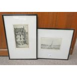 JOHN G MATHIESON, JOHN KNOX HOUSE, EDINBURGH, SIGNED, FRAMED ETCHING, 30 X 17 CM,