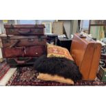 LEATHER SUITCASES, CUSHIONS,