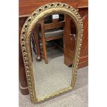 GILT FRAMED BEVEL EDGED HALL MIRROR,