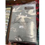 PAIR OF LAURA ASHLEY FULLY LINED EYELET CURTAINS,