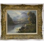 F HIDER 'WHEN GREEN LEAVES TURN TO GOLD' SIGNED GILT FRAMED OIL PAINTING 44 CM X 34 CM