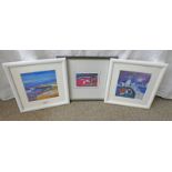 JOLOMO, 2 FRAMED PRINTS, HARBOUR SCENE & COASTAL SCENE, 19 X 19 CM EACH, TOGETHER WITH FRANCIS BOAG,