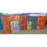 K FAITHFUL, SELECTION OF FRAMED & UNFRAMED OIL PAINTINGS TO INCLUDE; BLOSSOM & WISTERIA,