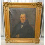 GILT FRAMED OIL PAINTING PORTRAIT, POSSIBLY OF BENJAMIN DONALD OF NEWTON OF DEERSHAW,