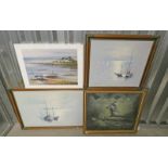4 FRAMED OIL PAINTINGS TO INCLUDE, G.H.