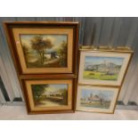 BENJAMIN SMITH, 2 FRAMED WATERCOLOUR OF FARM SCENES, BOTH SIGNED, TOGETHER WITH LULO,