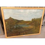 ROBERT M SKEA LOCH VIEW SIGNED FRAMED OIL PAINTING 79 X 106 CM