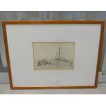 JOSEPH GRAY THE DEPARTURE SIGNED FRAMED ETCHING 10.5 X 21.