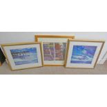 3 GILT FRAMED JAMES S DAVIS PICTURES INCLUDING DAWN GAVAN READ,