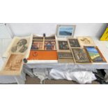 SELECTION OF UNFRAMED ENGRAVINGS, PRINTS, JACK VETTRIANO GALLERY POSTER ETC.