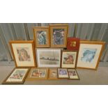 SELECTION OF FRAMED PRINTS, PICTURE FRAMES ETC.