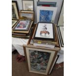 LARGE SELECTION OF PRINTS, EMBROIDERIES, ETC,