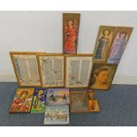 SELECTION OF FRAMED PICTURES INCLUDING; FACSIMILE PAGES OF THE GUTENBERG BIBLE,