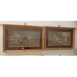 E OBEUBAUSER, 2 GILT FRAMED COLOUR ENGRAVINGS, WEDDING SCENE AND A SCENE OF WORSHIP TO A HOBLE FIRE,